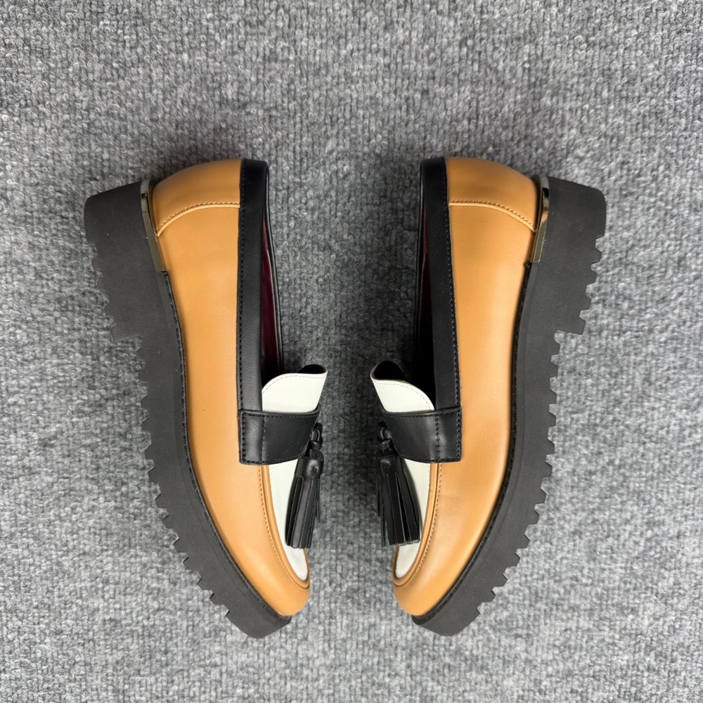 Franco Sarto Carolynn Tassel Loafers Womens 6M Tri-Color Block Platform Lug Sole - Picture 8 of 10
